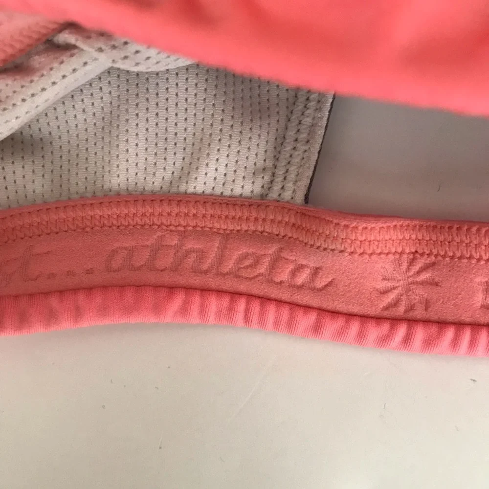 Athleta Triple Dare Sports Bra Pink Gray White Size XS XSmall._7